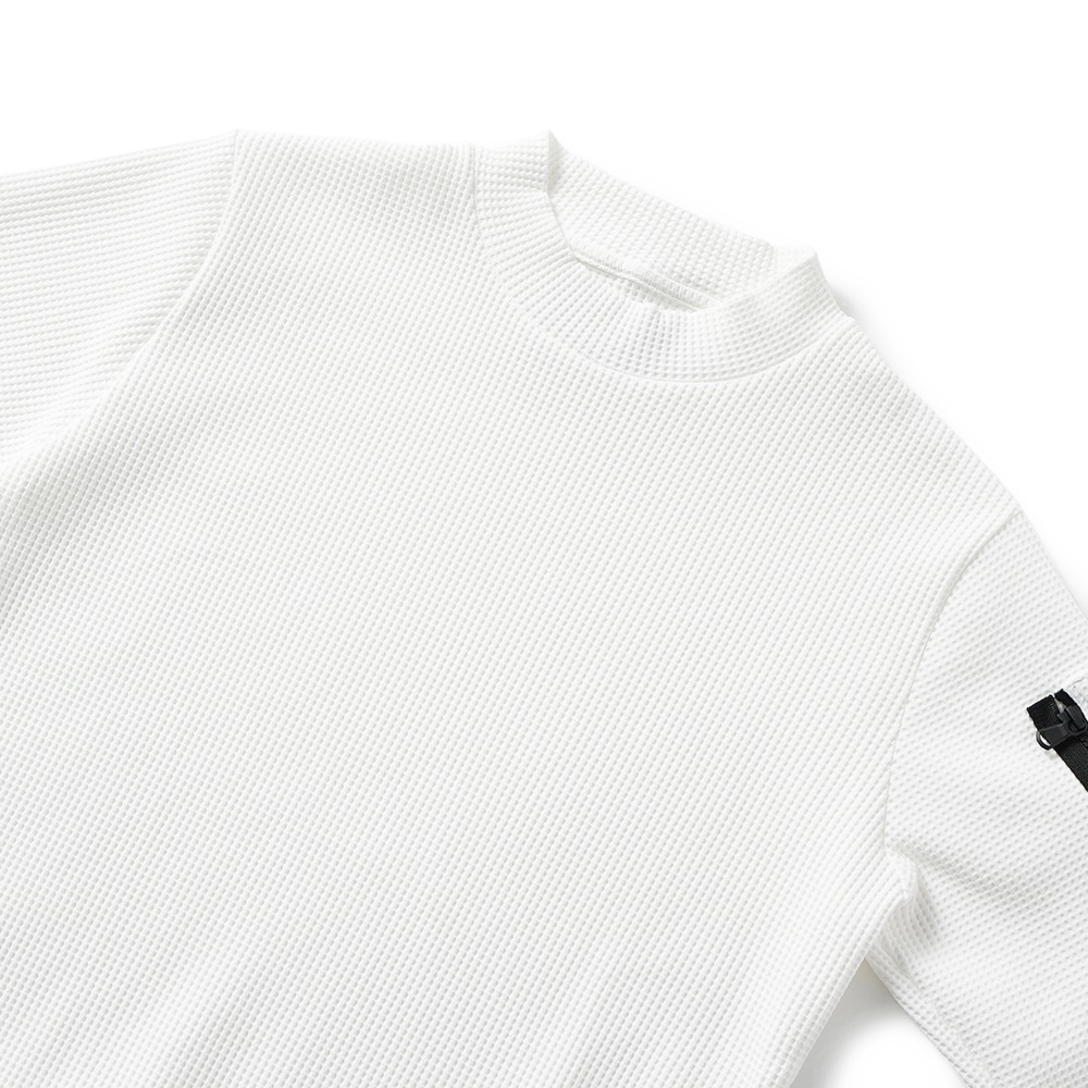 junhashimoto ジュンハシモト JH+ WAFFLE THERMAL MOCKNECK ワッフルサーマルモックネック 1102420038 WHITE