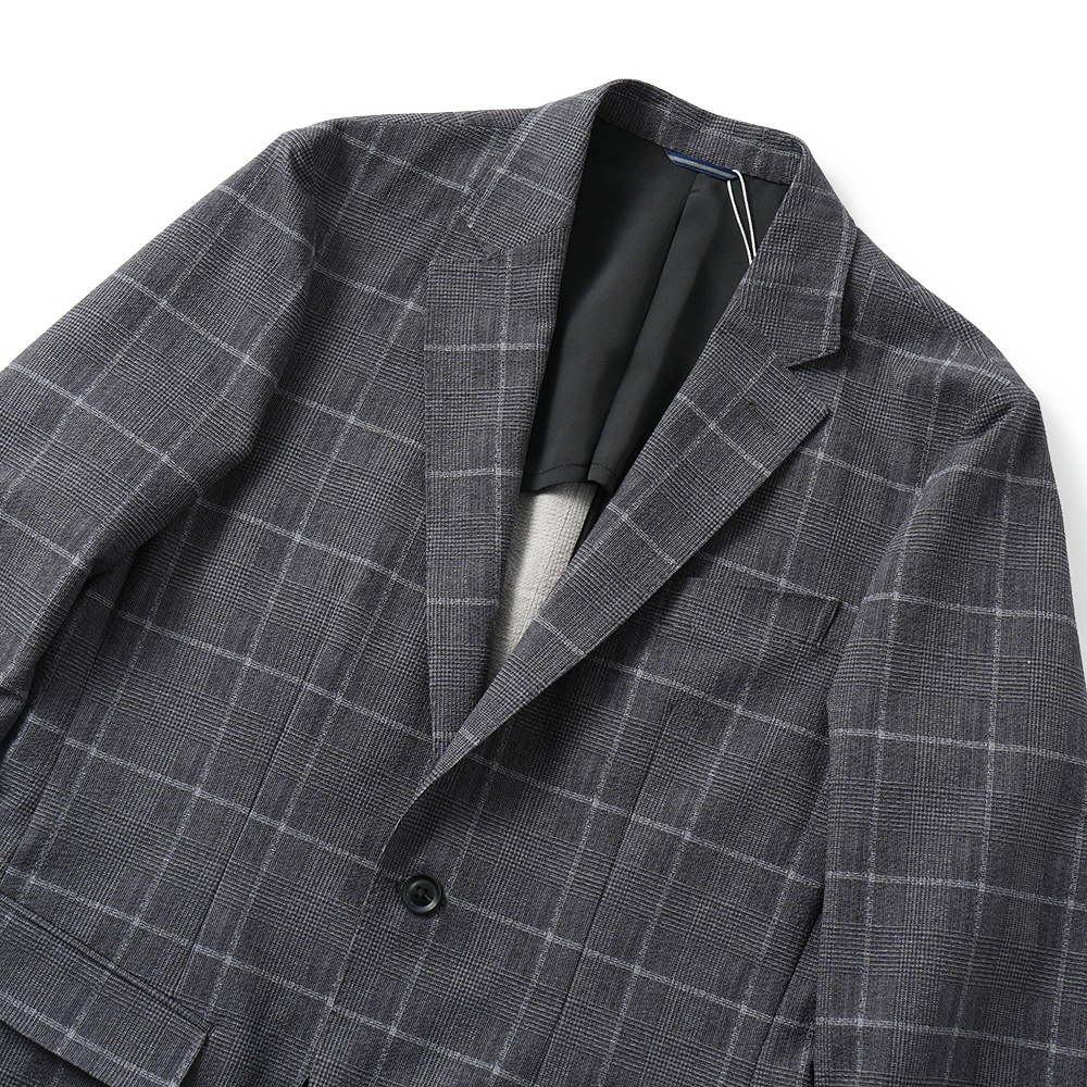junhashimoto ジュンハシモト LIGHT 2B JACKET -STRETCH GREN CHECK- ライト2B ジャケット ストレッチグレンチェック 1032510007 GREY CHECK