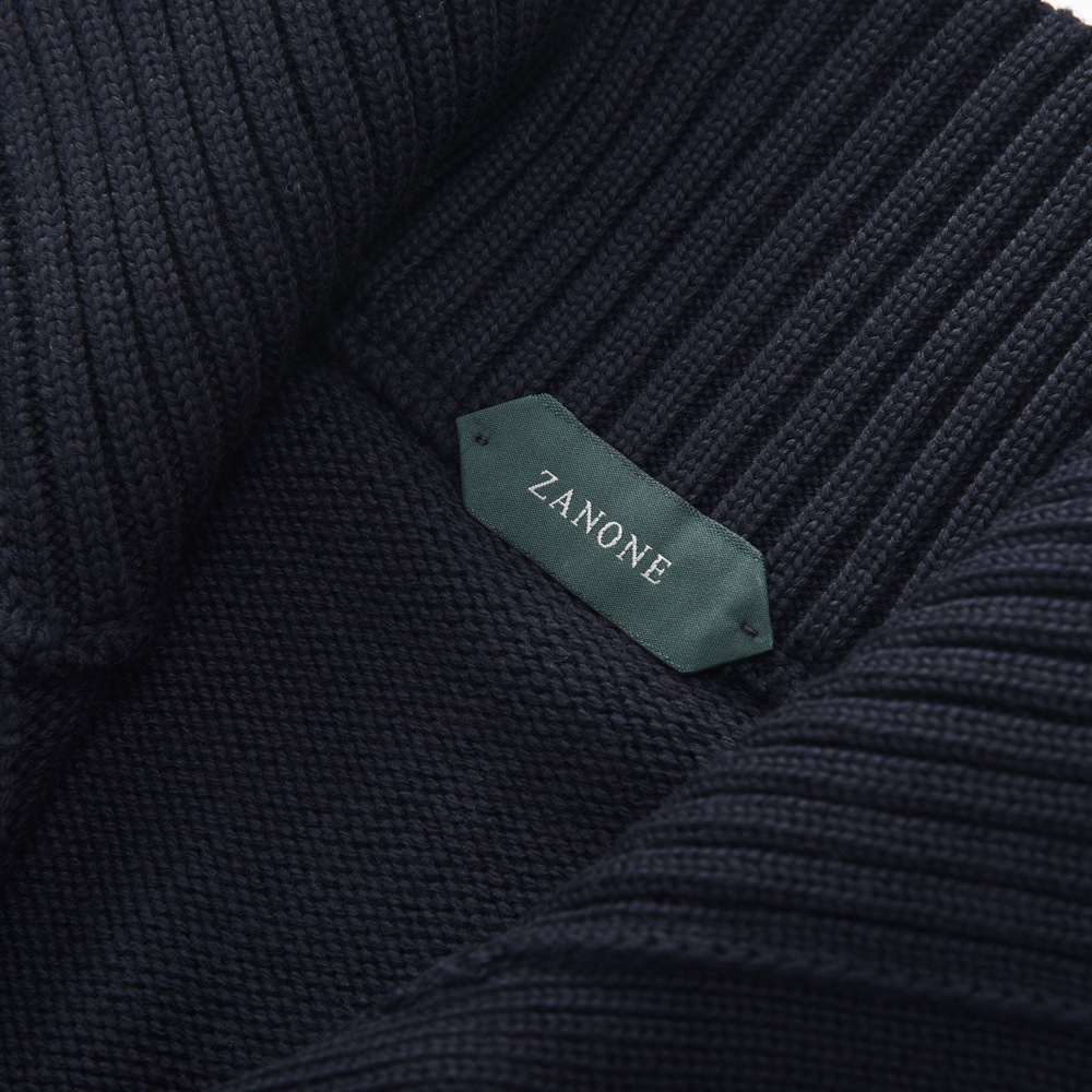 ZANONE ザノーネ CHIOTO ミドルゲージスタンドカラーカーディガン 812519-ZR229 D.NAVY