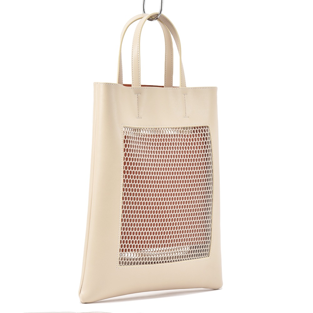 &MYUQ アンドミューク OUREA ウレア メッシュ トート バッグ OFF WHITE