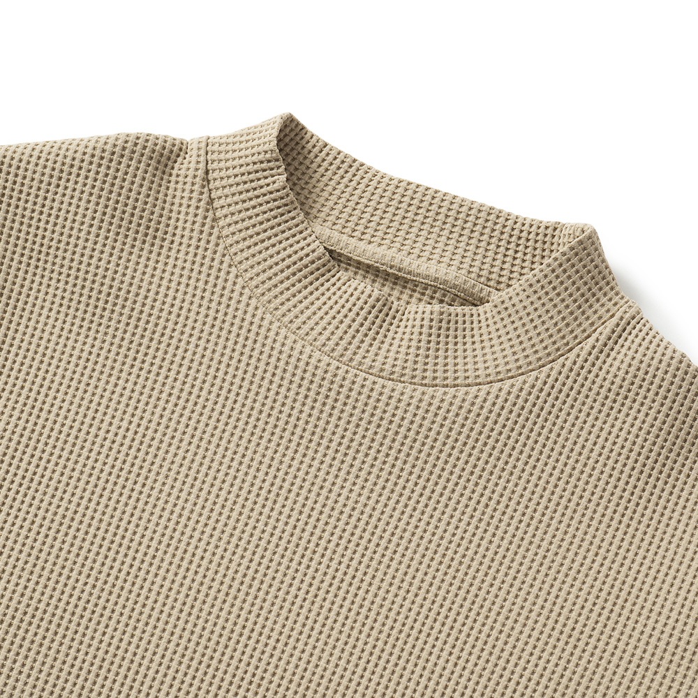 junhashimoto ジュンハシモト JH+ WAFFLE THERMAL MOCKNECK ワッフルサーマルモックネック 1102420038 BEIGE