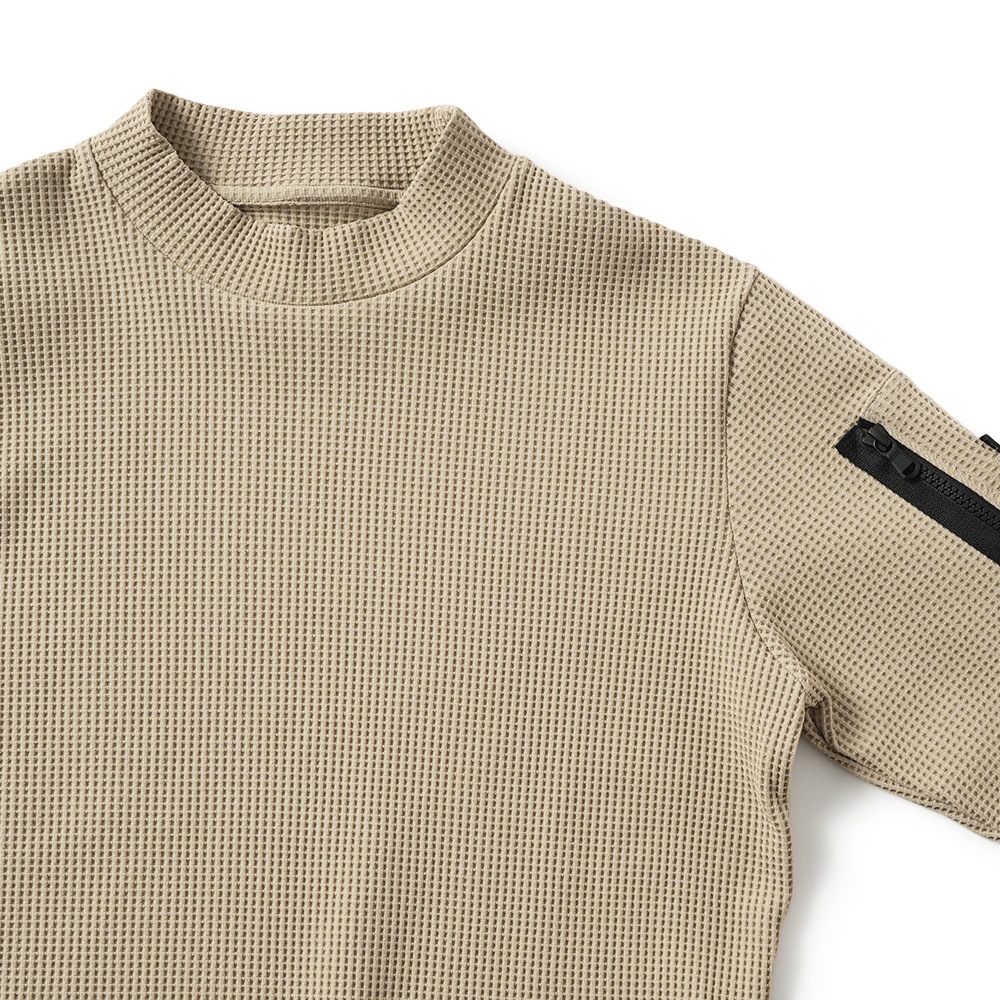junhashimoto ジュンハシモト JH+ WAFFLE THERMAL MOCKNECK ワッフルサーマルモックネック 1102420038 BEIGE
