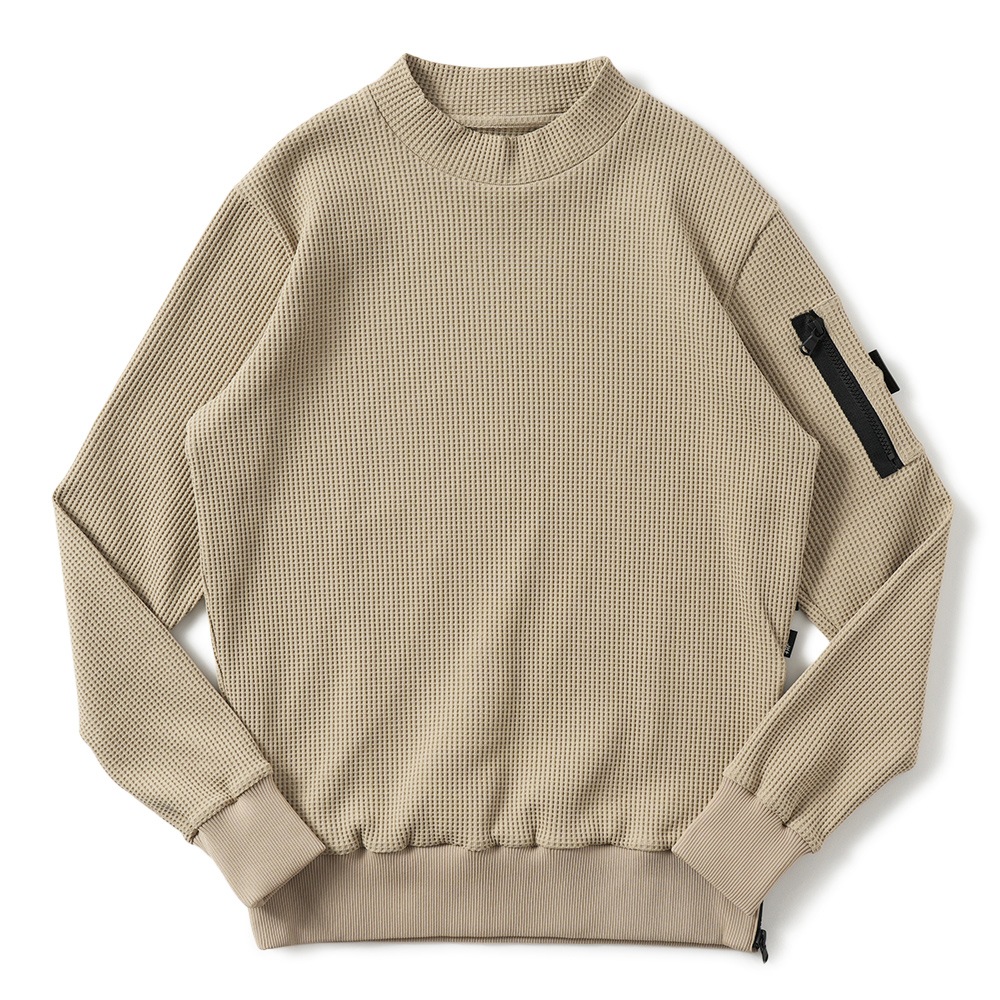 junhashimoto ジュンハシモト JH+ WAFFLE THERMAL MOCKNECK ワッフルサーマルモックネック 1102420038 BEIGE