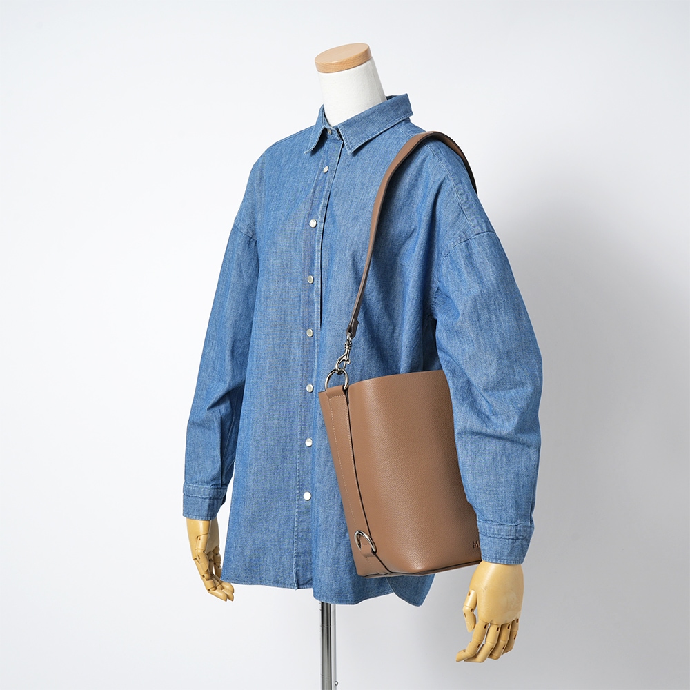 &MyuQ アンドミューク ERIO エリオ ヴィーガンレザー 2WAYショルダーバッグ GREIGE