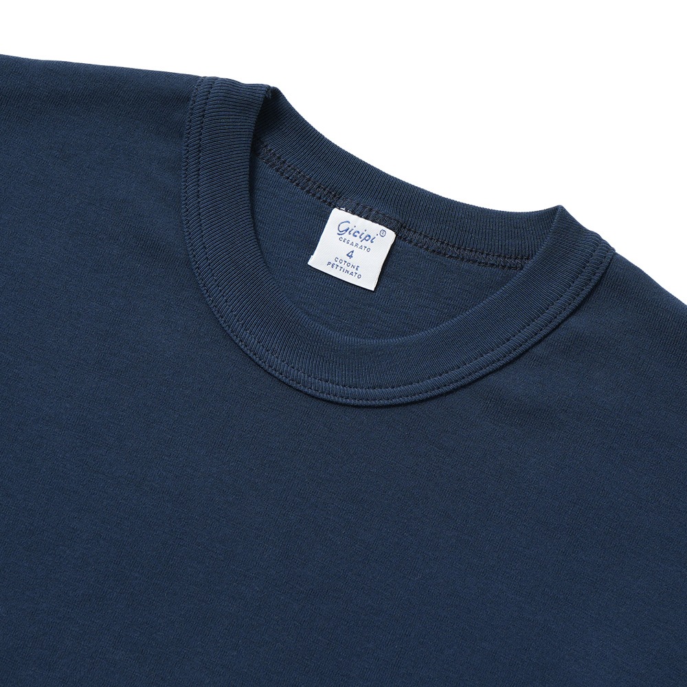 GICIPI ジチピ 2602P GRONGO Costina 1×1 グローンゴ クルーネック ベーシックフィット Tシャツ NAVY ...