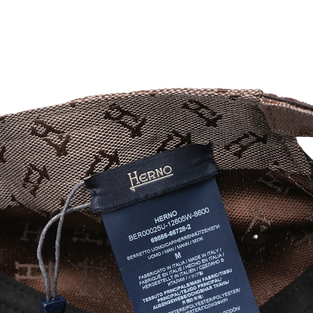 HERNO ヘルノ モノグラム キャップ BER00025U/12605W BROWN