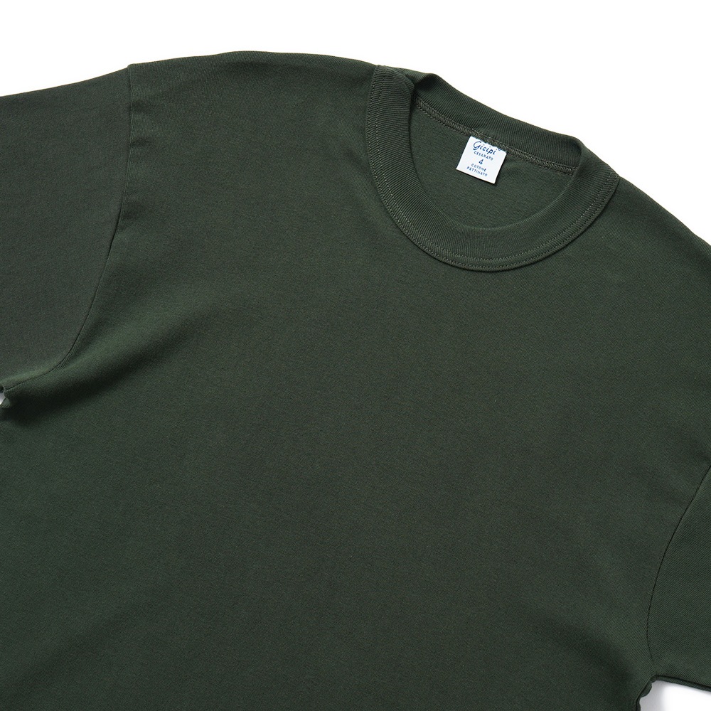GICIPI ジチピ 2602P GRONGO Costina 1×1 グローンゴ クルーネック ベーシックフィット Tシャツ OLIVE