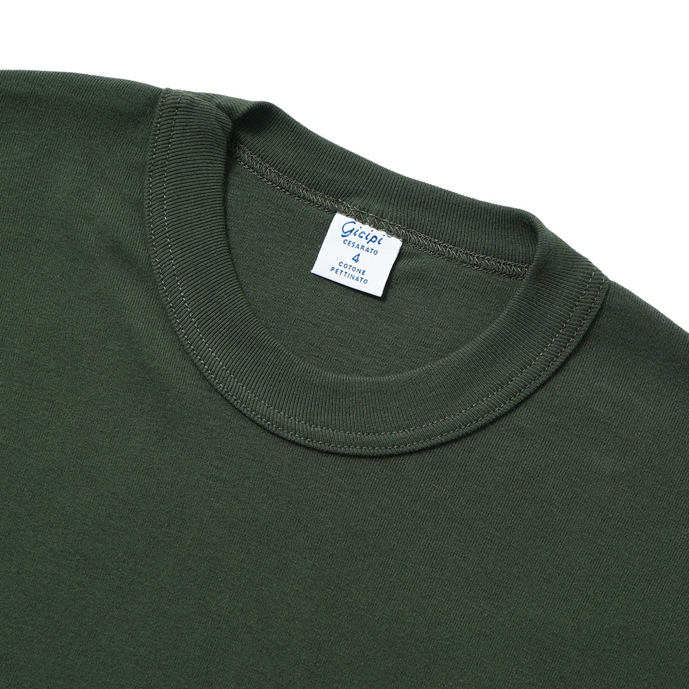 GICIPI ジチピ 2602P GRONGO Costina 1×1 グローンゴ クルーネック ベーシックフィット Tシャツ OLIVE