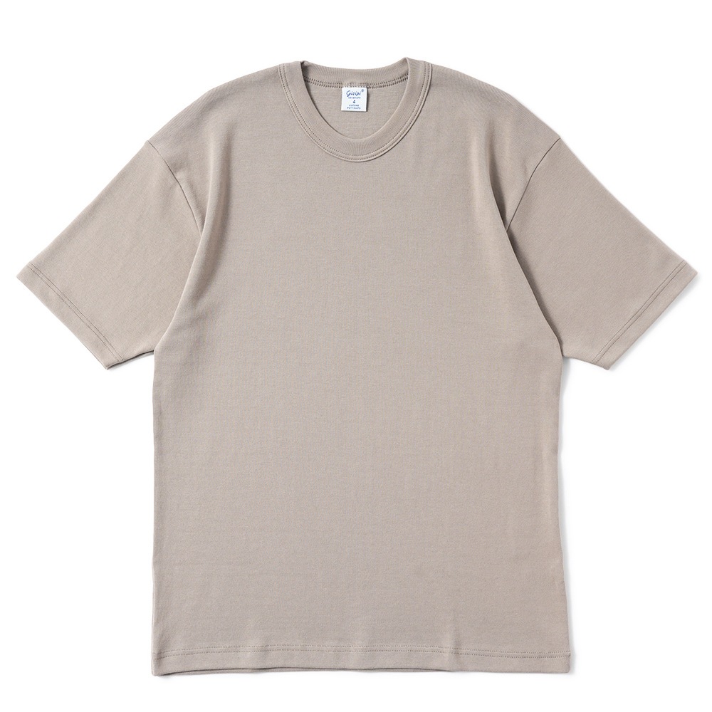 GICIPI ジチピ 2602P GRONGO Costina 1×1 グローンゴ クルーネック ベーシックフィット Tシャツ GREIGE