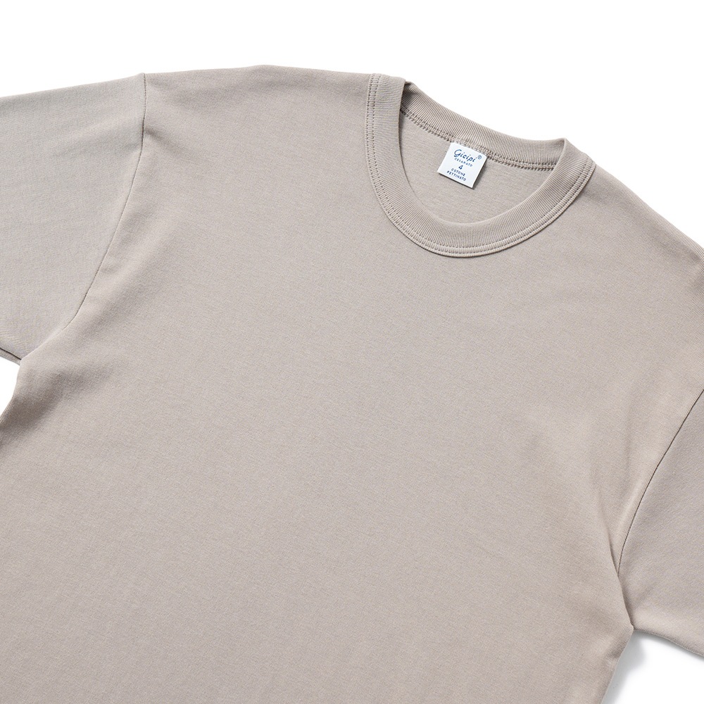 GICIPI ジチピ 2602P GRONGO Costina 1×1 グローンゴ クルーネック ベーシックフィット Tシャツ GREIGE