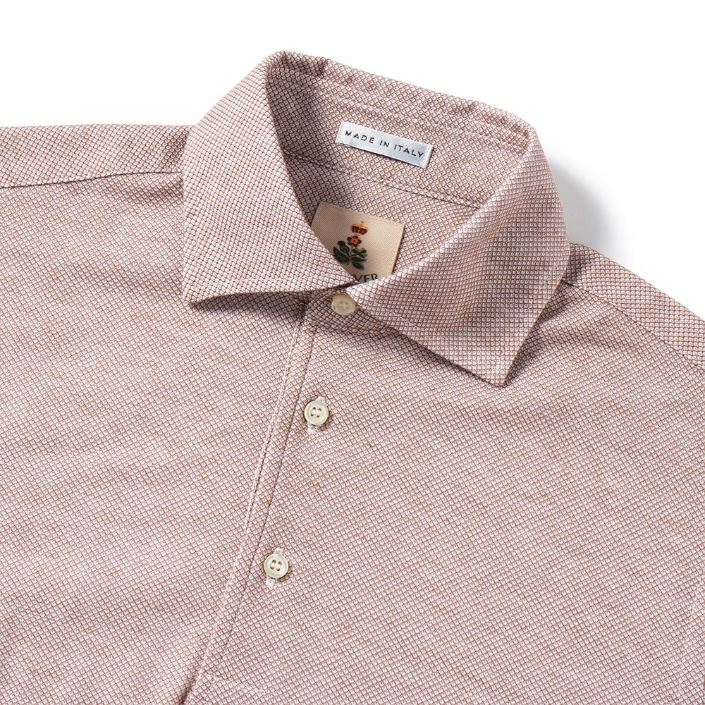 GUY ROVER ギローバー コットン カノコ セミワイドカラーポロシャツ PC433-541504 BROWN