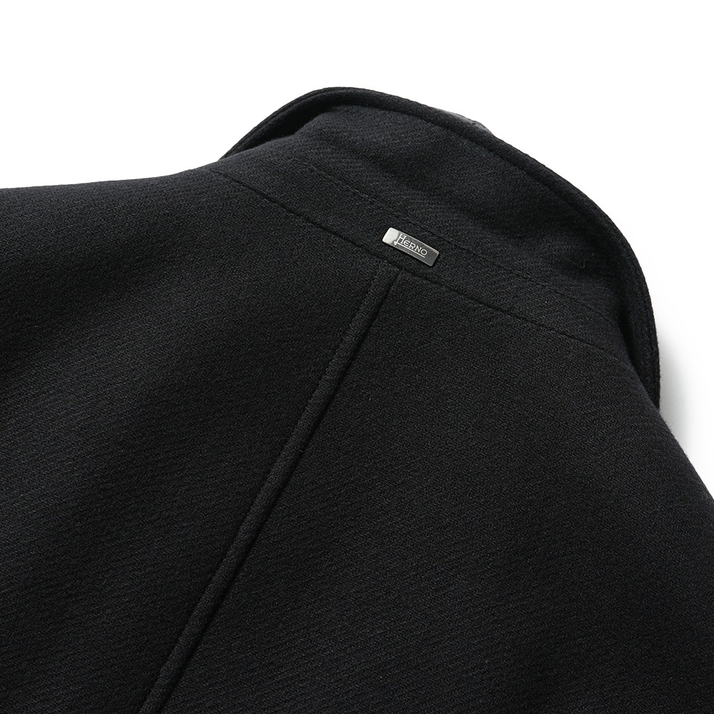 HERNO ヘルノ EASY WOOL・NYLON ULTRA LIGHT ウールメルトン 中綿 チェスターコート CA000202U-33432R BLACK
