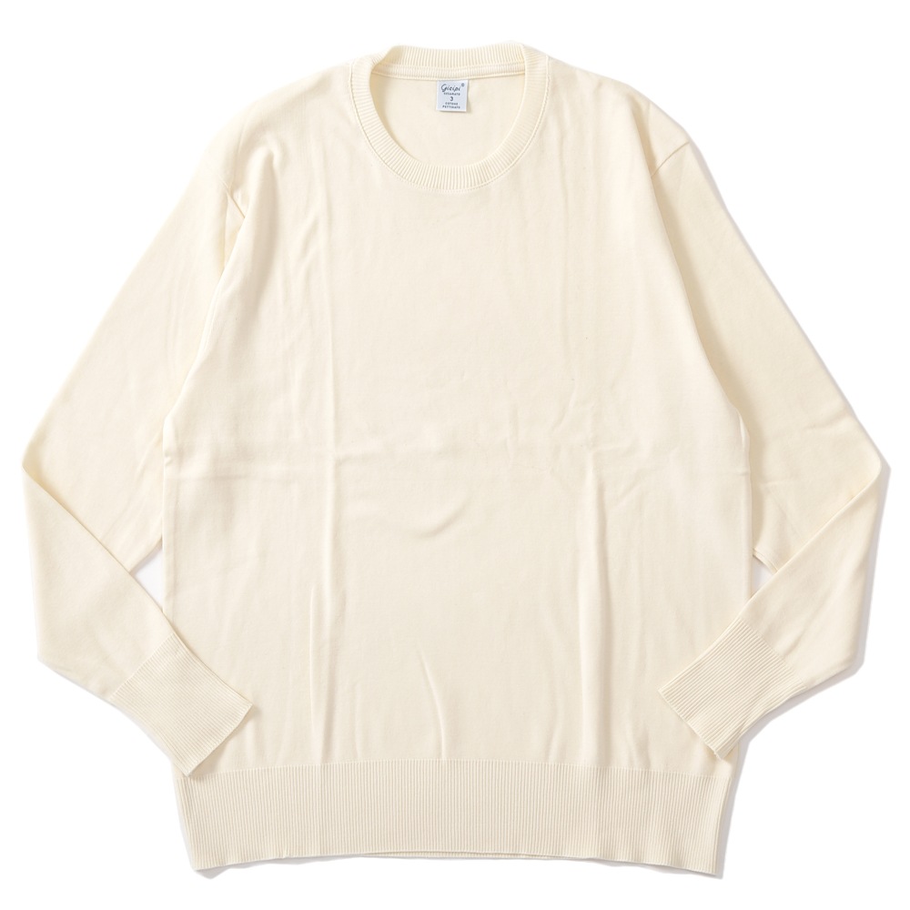 GICIPI ジチピ 2101A LUPO ソフトコットン クルーネック ロングスリーブTシャツ OFF WHITE