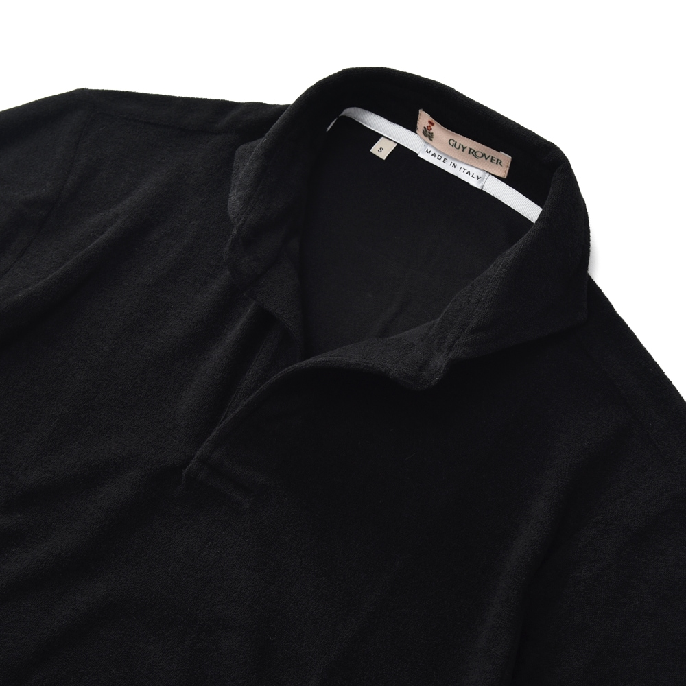 GUY ROVER ギローバー コットン パイル スキッパーポロシャツ BLACK