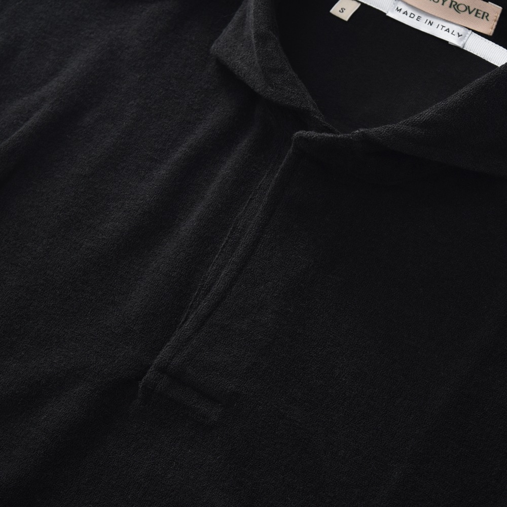 GUY ROVER ギローバー コットン パイル スキッパーポロシャツ BLACK