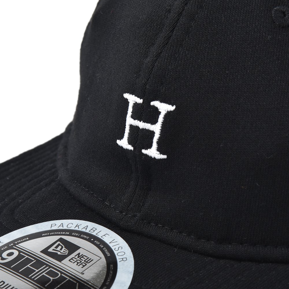 NEW ERA・HRM ニューエラ・ハリウッドランチマーケット NEW ERA HRM H エンブロイダリー パッカブルバイザー キャップ BLACK