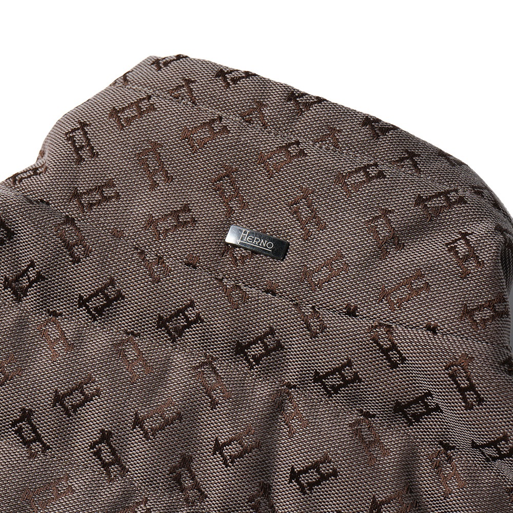 HERNO ヘルノ コットン・ポリエステル モノグラム  ライトダウンベスト PI001104U-12605W BROWN