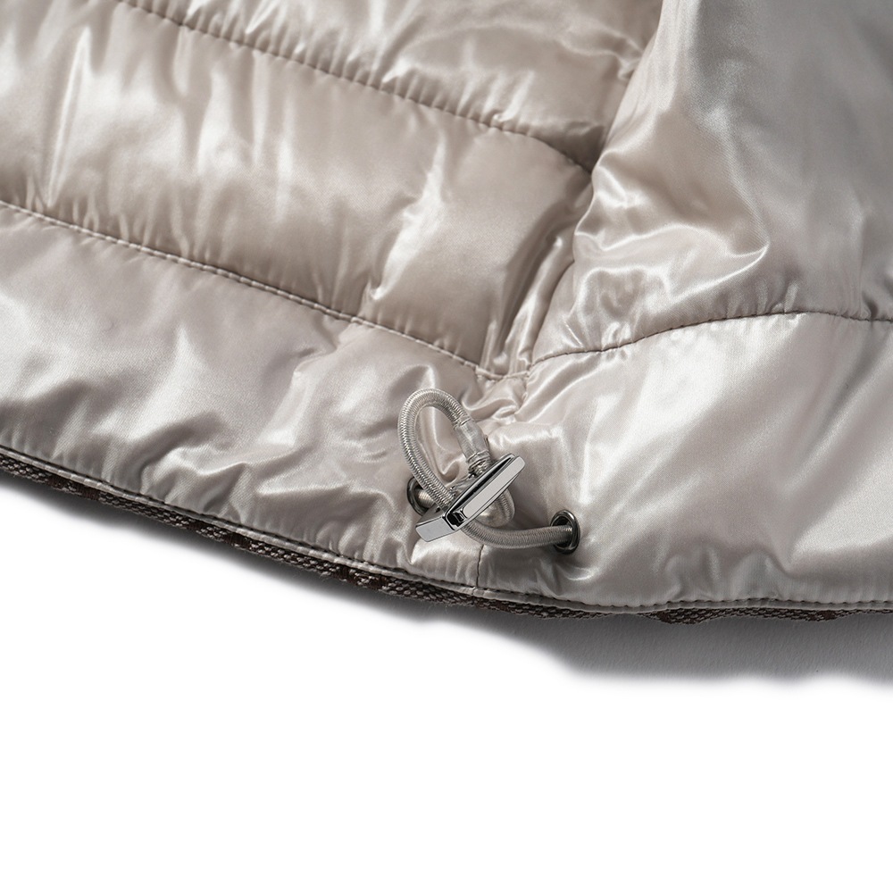 HERNO ヘルノ コットン・ポリエステル モノグラム  ライトダウンベスト PI001104U-12605W BROWN