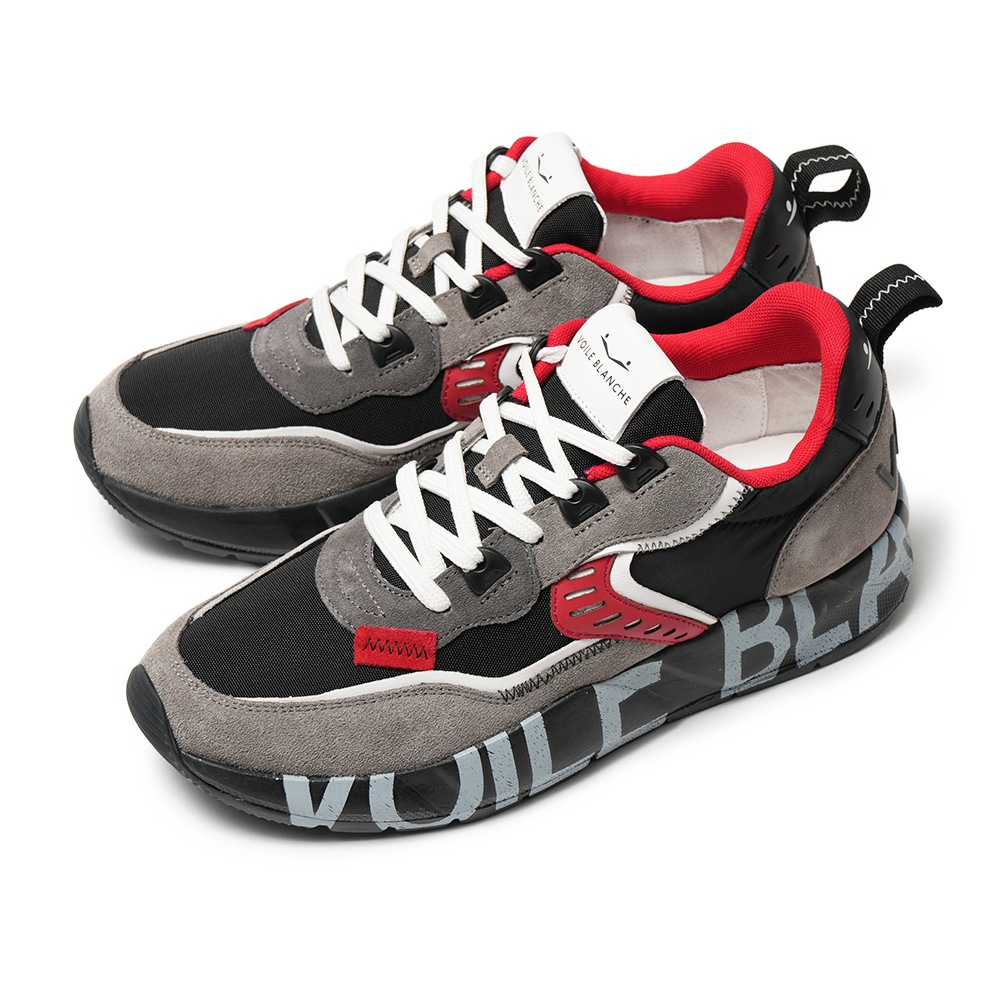 VOILE BLANCHE ボイルブランシェ CLUB01 スエード・ポリエステル スニーカー 2017465/06 GRY/BLK/RED