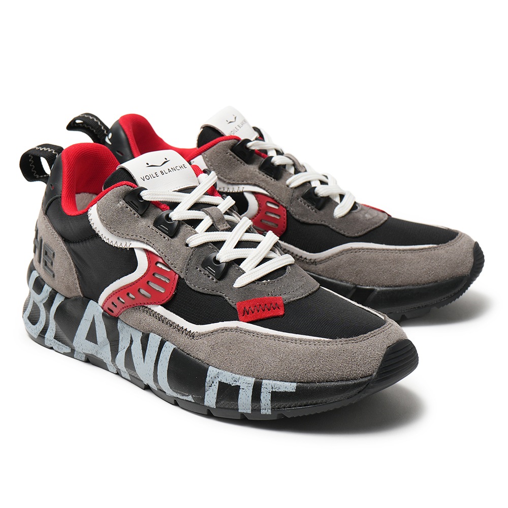 VOILE BLANCHE ボイルブランシェ CLUB01 スエード・ポリエステル スニーカー 2017465/06 GRY/BLK/RED