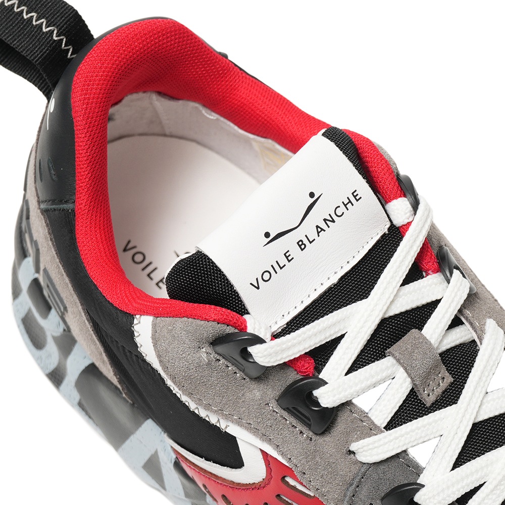 VOILE BLANCHE ボイルブランシェ CLUB01 スエード・ポリエステル スニーカー 2017465/06 GRY/BLK/RED