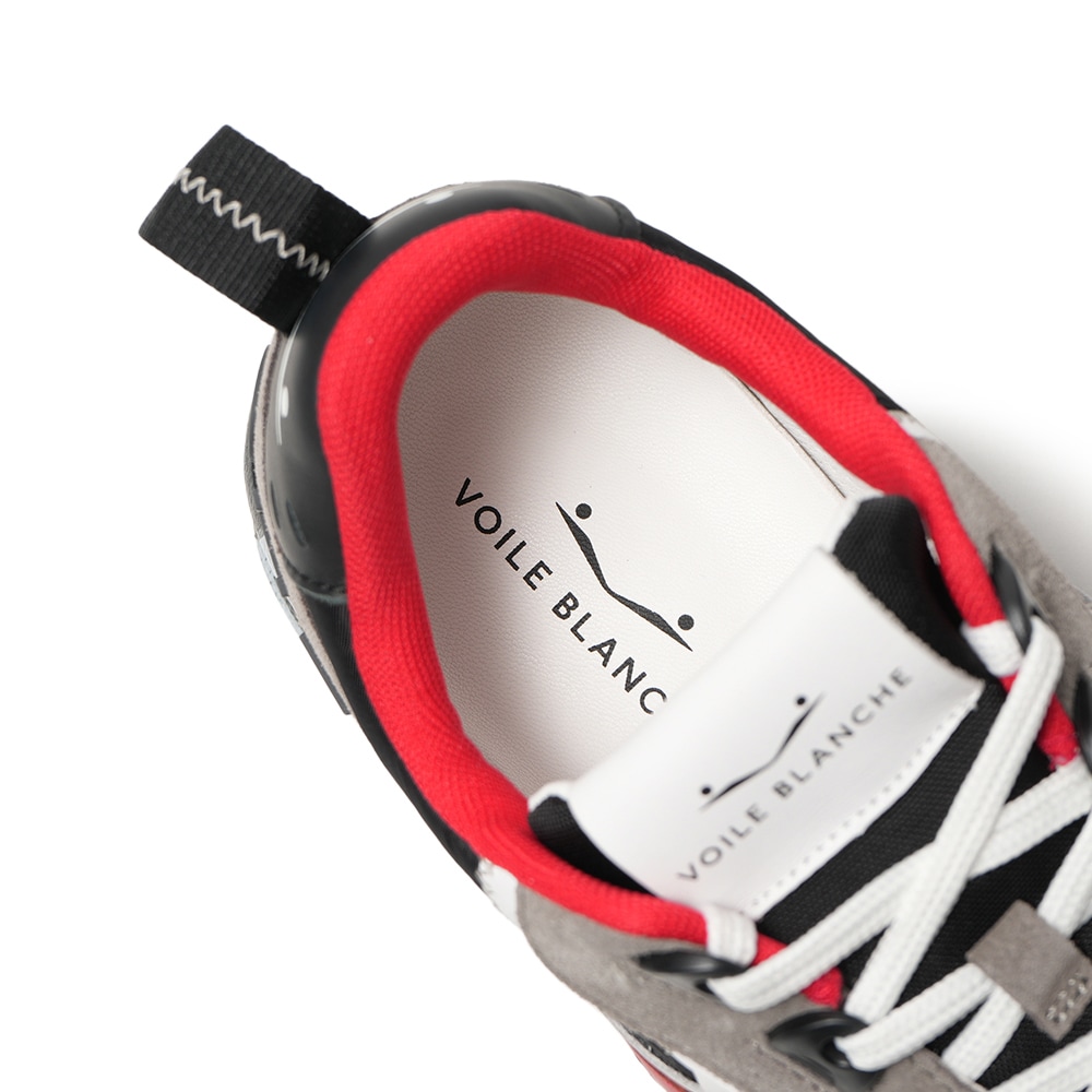 VOILE BLANCHE ボイルブランシェ CLUB01 スエード・ポリエステル スニーカー 2017465/06 GRY/BLK/RED