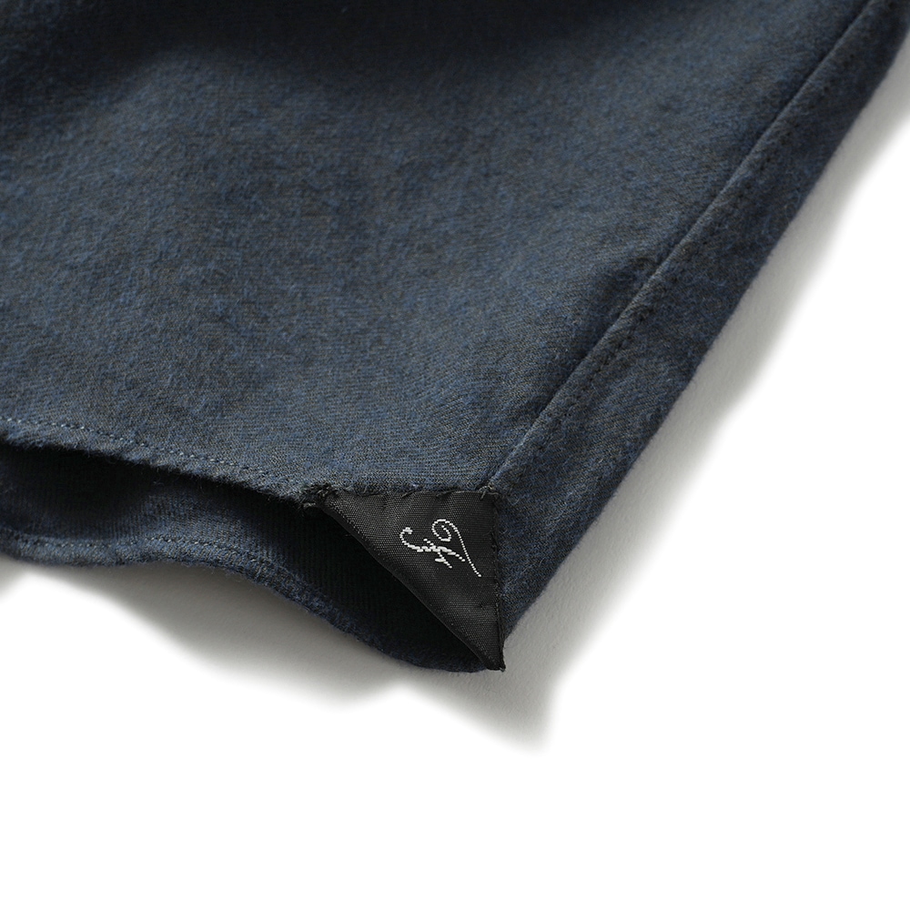 Finamore フィナモレ SERGIO BARI/120182 M0641 コットン フランネル カッタウェイカラーシャツ D.NAVY