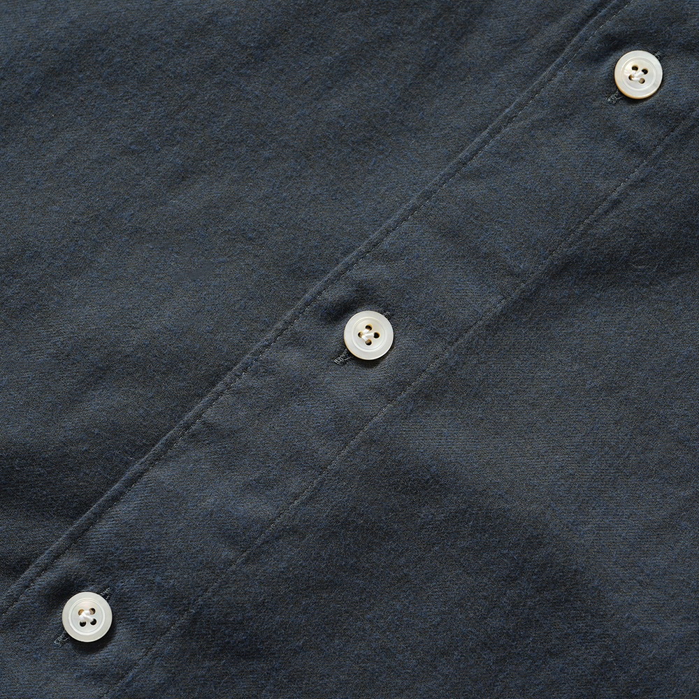 Finamore フィナモレ SERGIO BARI/120182 M0641 コットン フランネル カッタウェイカラーシャツ D.NAVY