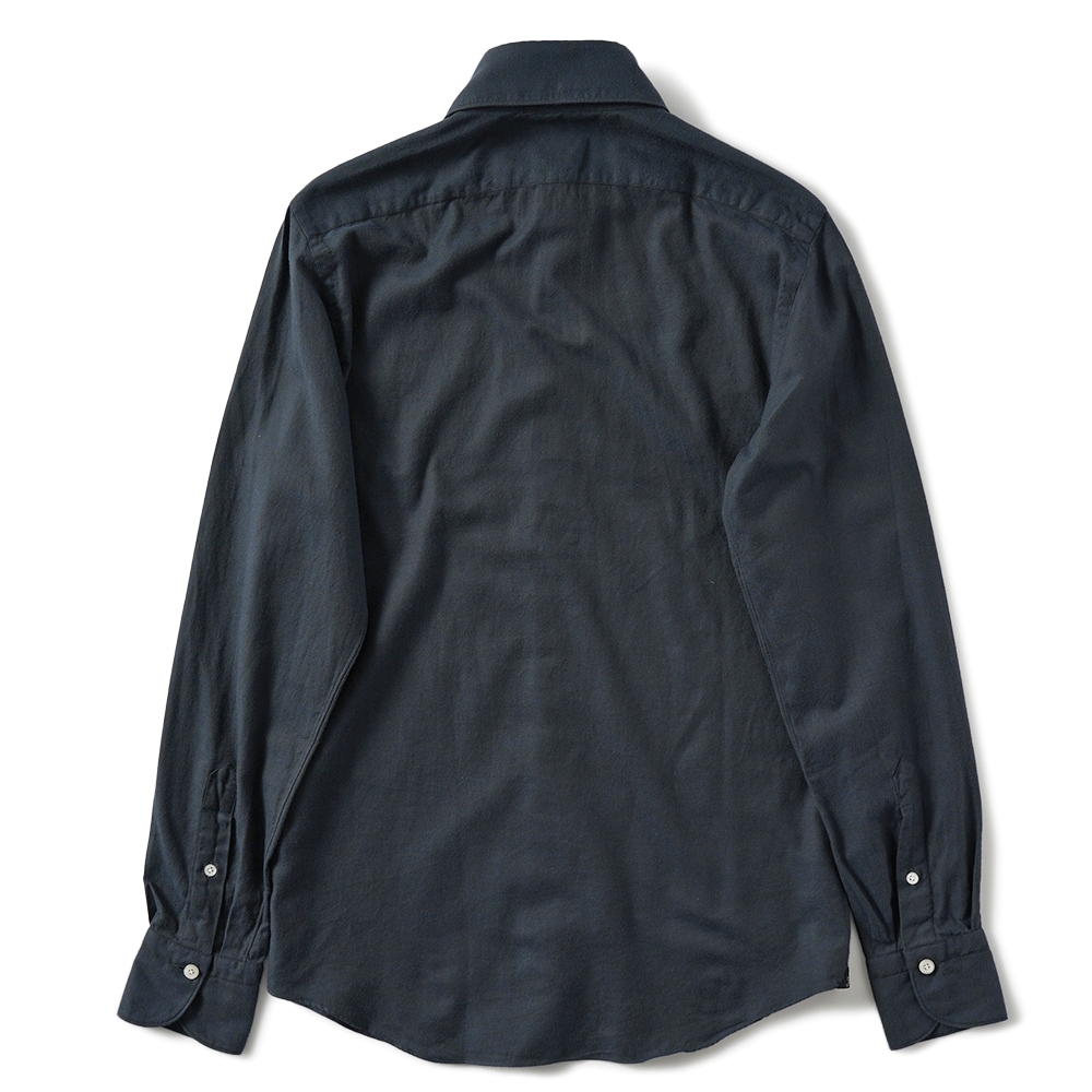 Finamore フィナモレ SERGIO BARI/120182 M0641 コットン フランネル カッタウェイカラーシャツ D.NAVY
