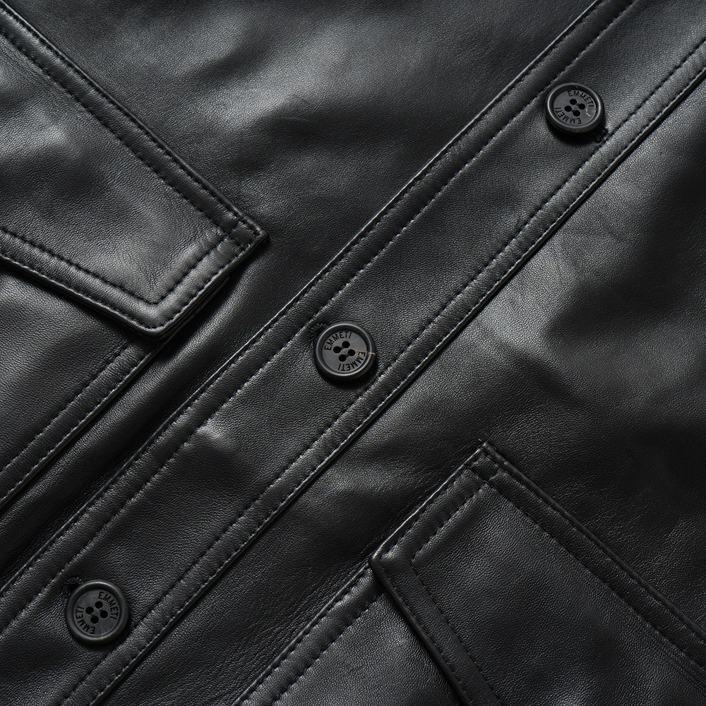 EMMETI エンメティ GUS LANA SP PLONGE ガス スペシャル プロンジェレザー A-1型 ブルゾン BLACK