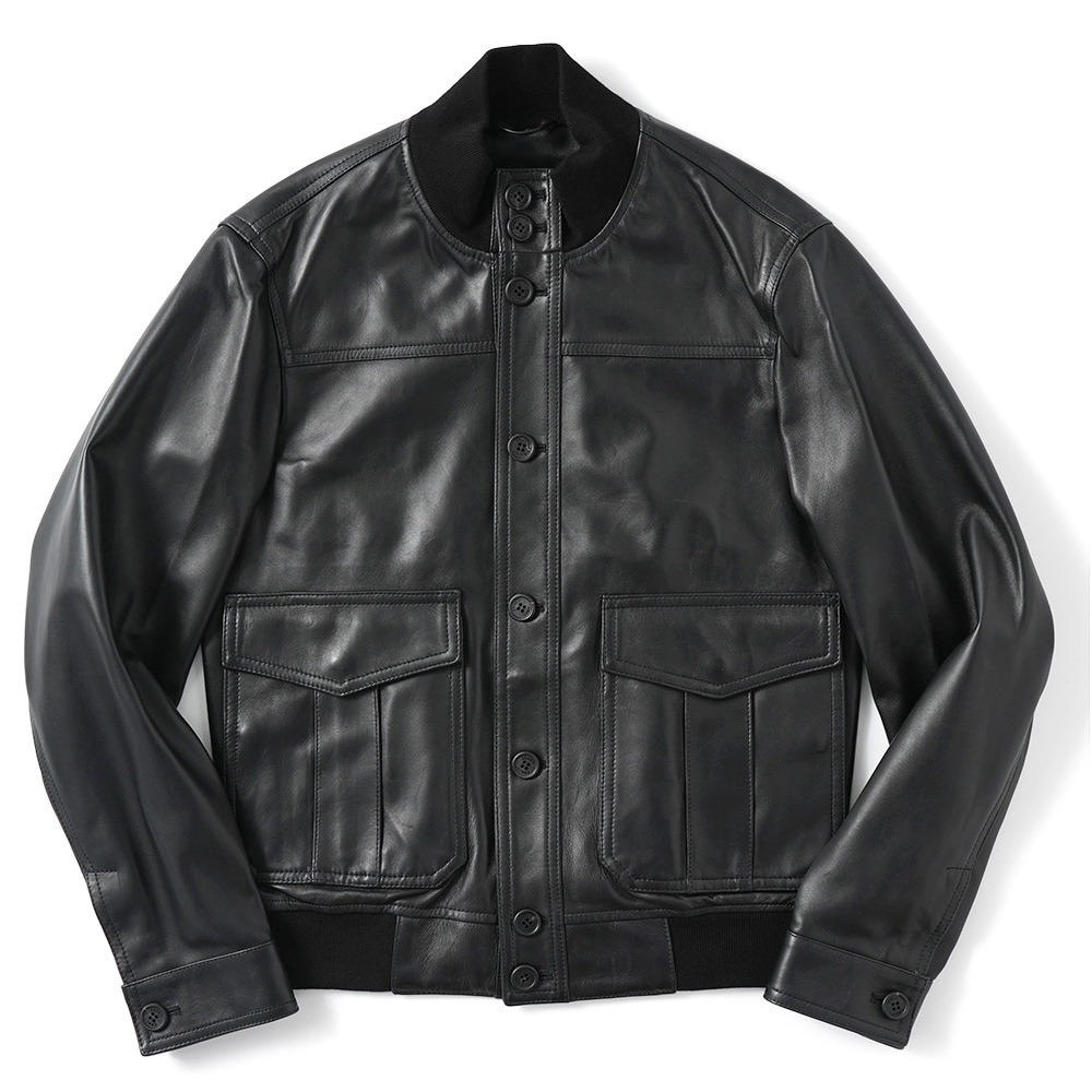 EMMETI エンメティ GUS LANA SP PLONGE ガス スペシャル プロンジェレザー A-1型 ブルゾン BLACK
