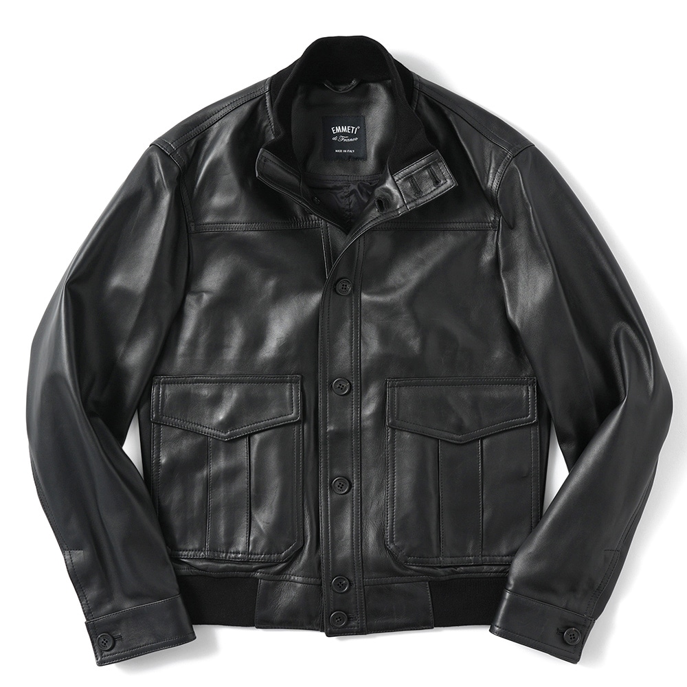 EMMETI エンメティ GUS LANA SP PLONGE ガス スペシャル プロンジェレザー A-1型 ブルゾン BLACK