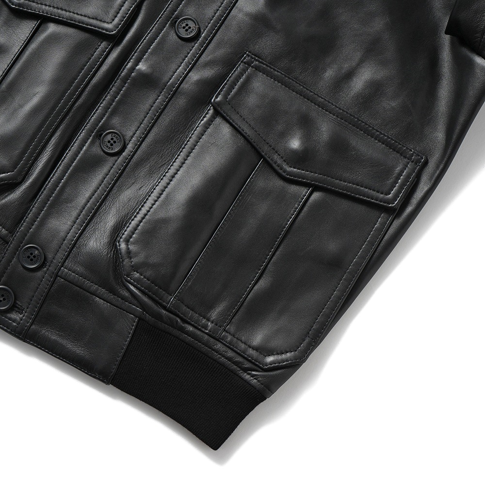 EMMETI エンメティ GUS LANA SP PLONGE ガス スペシャル プロンジェレザー A-1型 ブルゾン BLACK