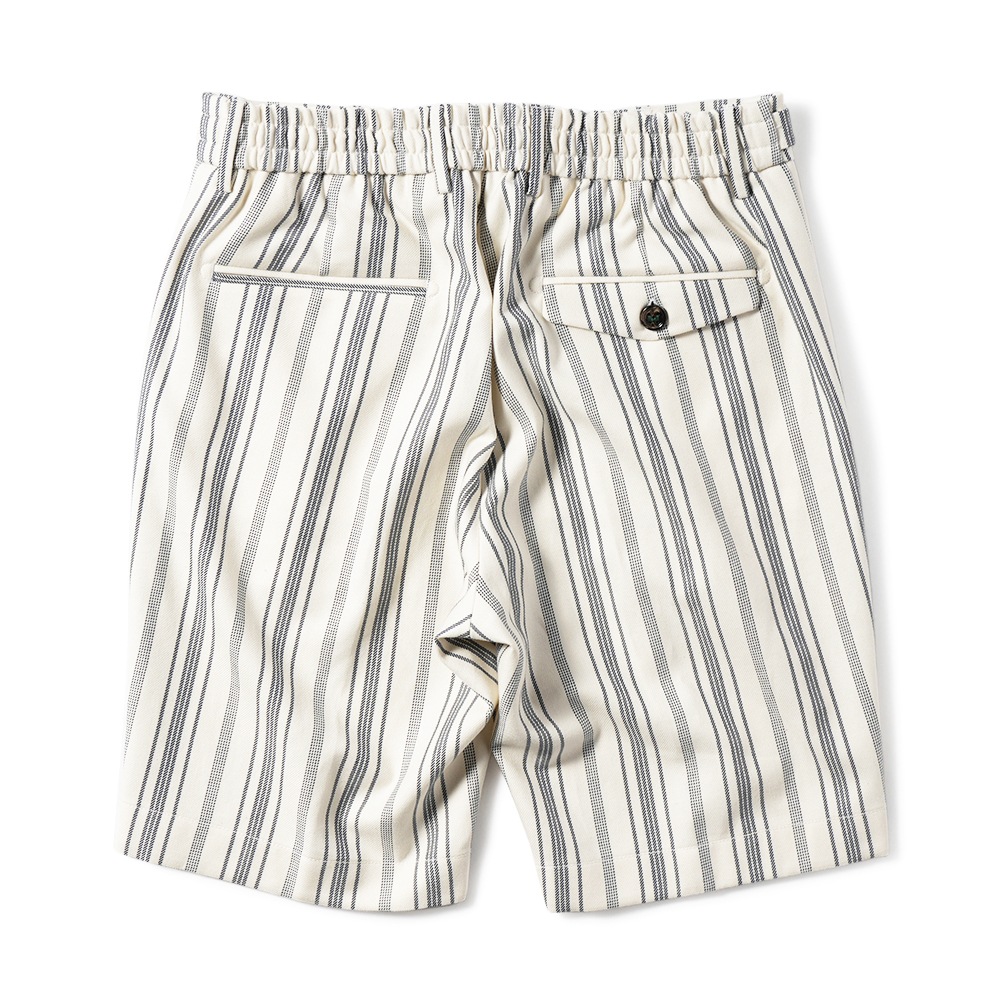 BERWICH ベルウィッチ BERTO J SHORT-SB1087 コットン ストライプ サイドアジャスター ショートパンツ WHITE