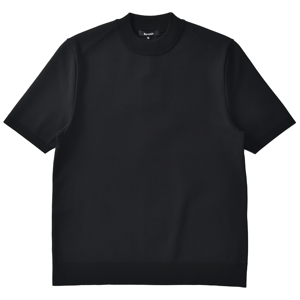 REVENIR リブニール COTTON POLYESTER KNIT MOCK NECK S/S ニット モックネック Tシャツ BLACK