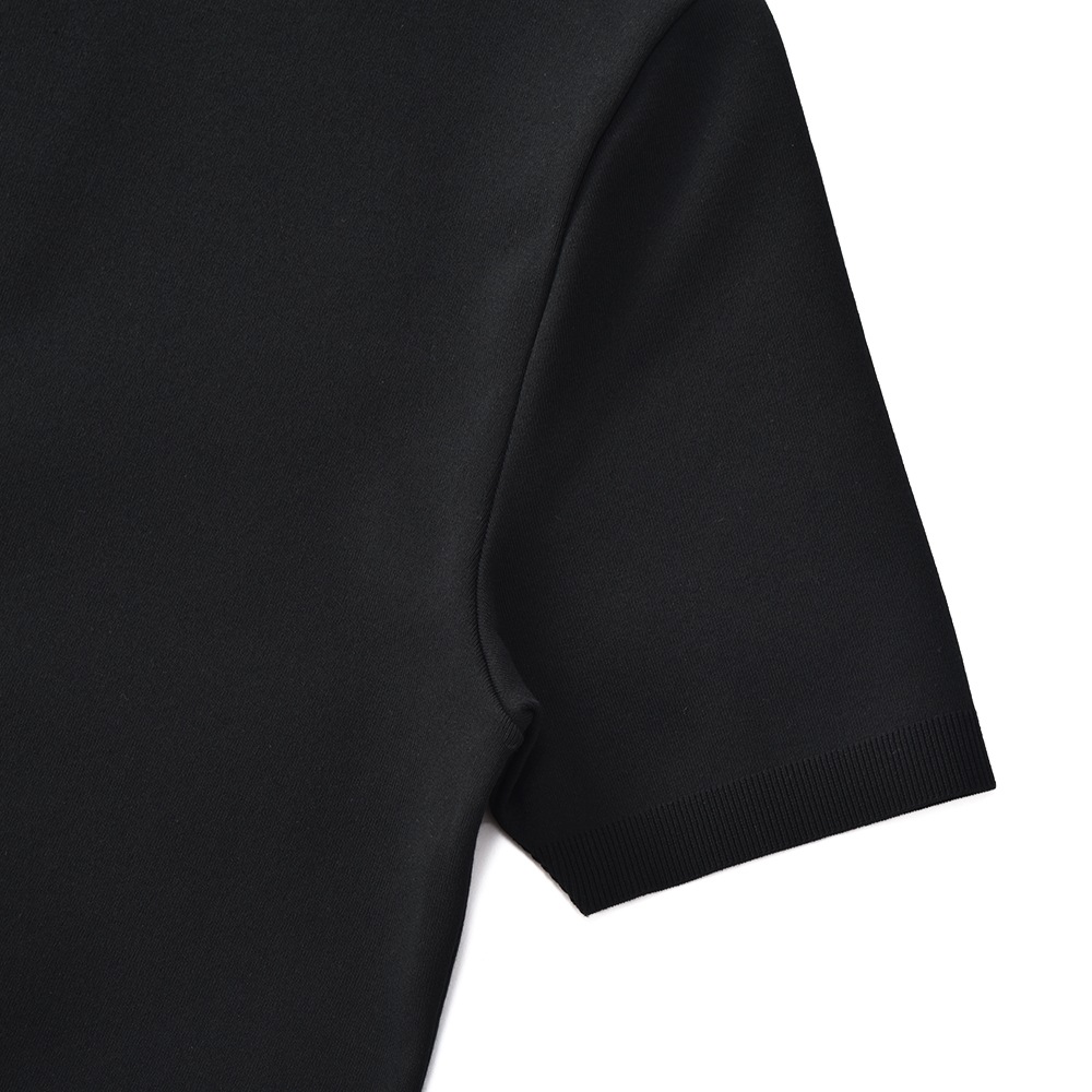 REVENIR リブニール COTTON POLYESTER KNIT MOCK NECK S/S ニット モックネック Tシャツ BLACK