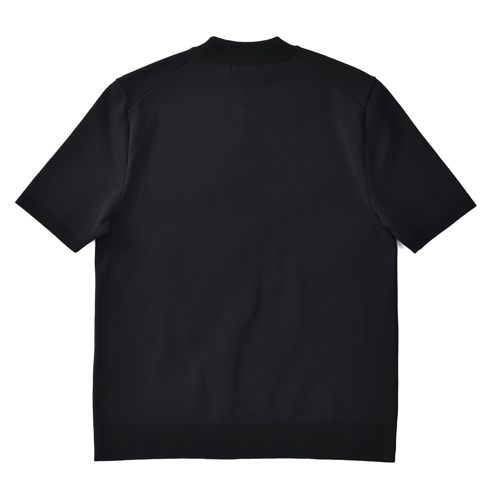 REVENIR リブニール COTTON POLYESTER KNIT MOCK NECK S/S ニット モックネック Tシャツ BLACK