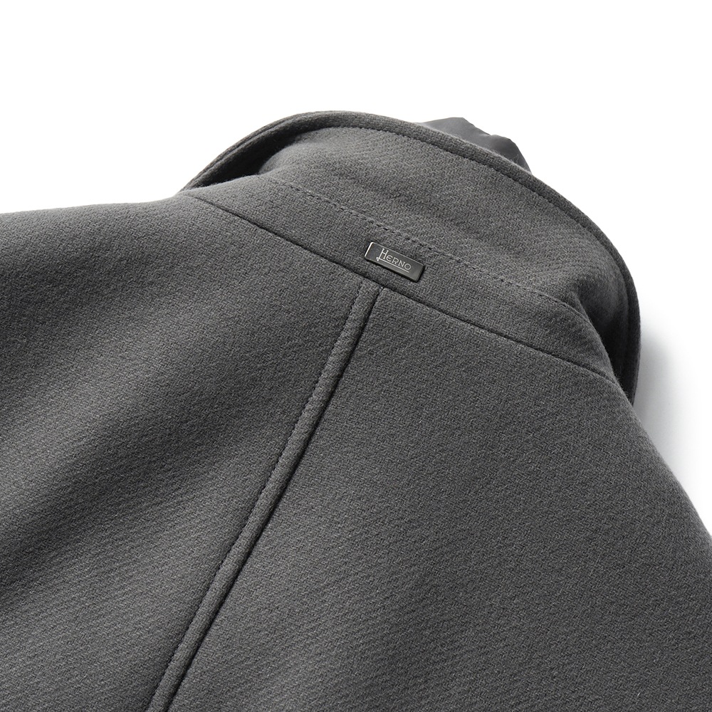 HERNO ヘルノ EASY WOOL・NYLON ULTRA LIGHT ウールメルトン 中綿 チェスターコート CA000202U-33432R  GREY