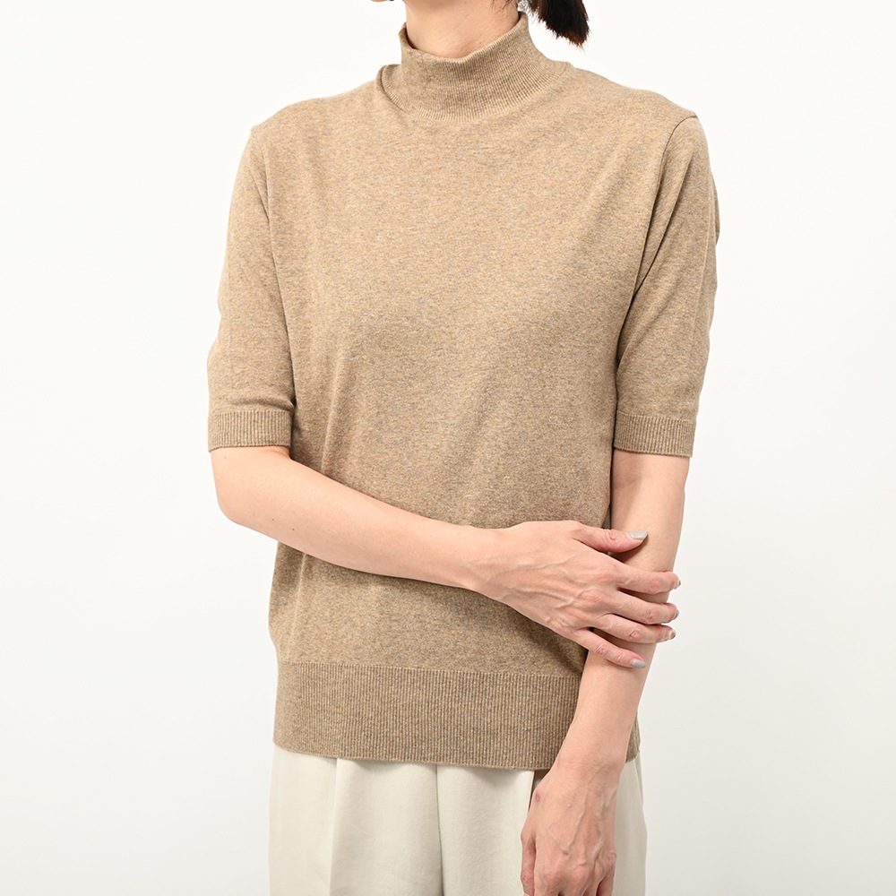 1回着用のみ美品✨️CPGGOLF 半袖 もっくネック ベージュ 2 Mサイズ GICIPI ジチピ 2310A LIMONE リモーネ COTONE SOFT ソフトコットン