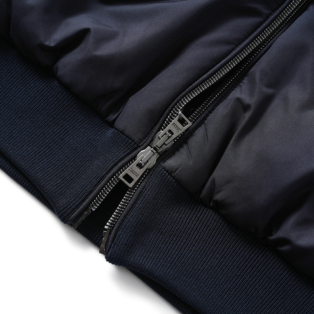 HERNO ヘルノ ポリエステル・コットンピケニット 中綿 ジップアップベスト MC000165U-72056 NAVY