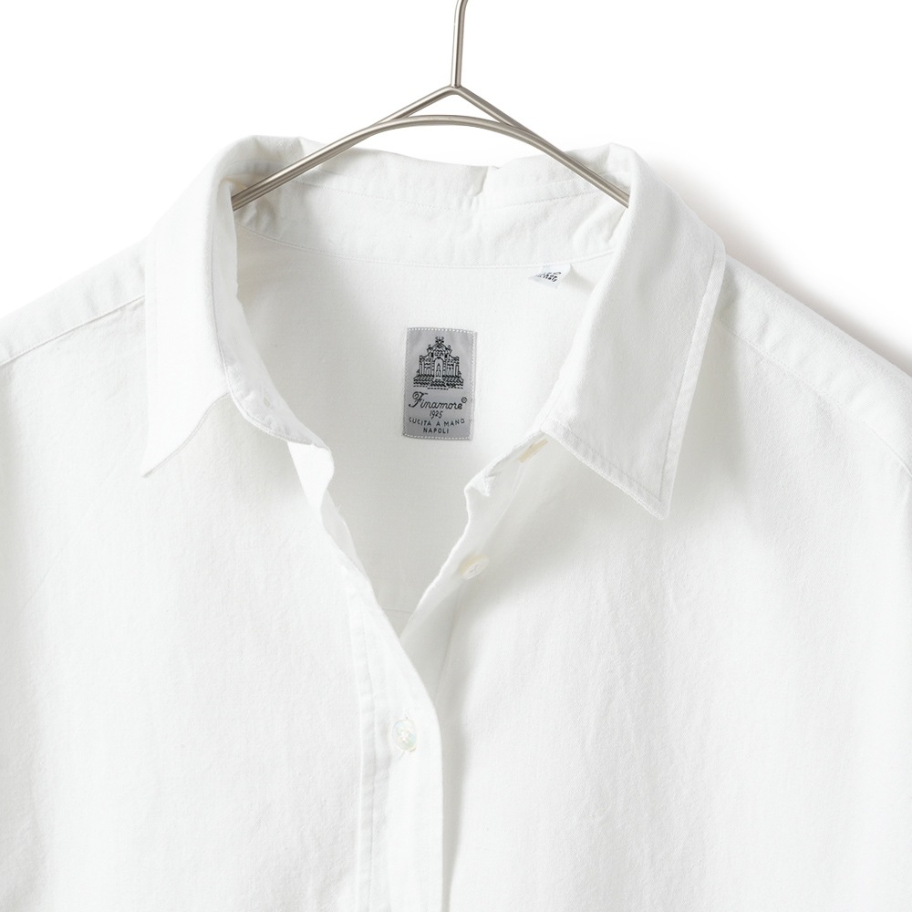FINAMORE フィナモレ LISAJ GRACEJ 012726 A3096C コットン ビッグシルエットシャツ WHITE
