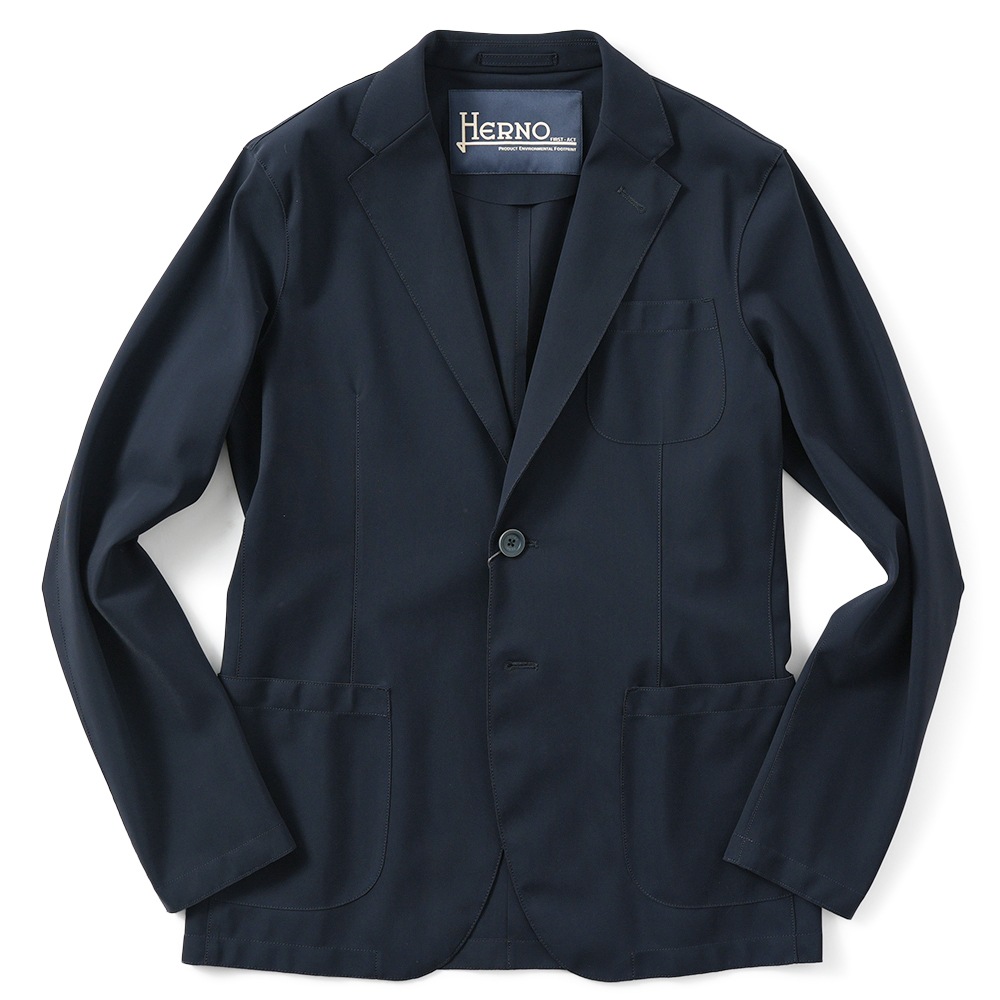 HERNO ヘルノ SCUBA LEGGERO NON LAVATO ストレッチナイロン 2B ジャケット GA000157U-12359S NAVY