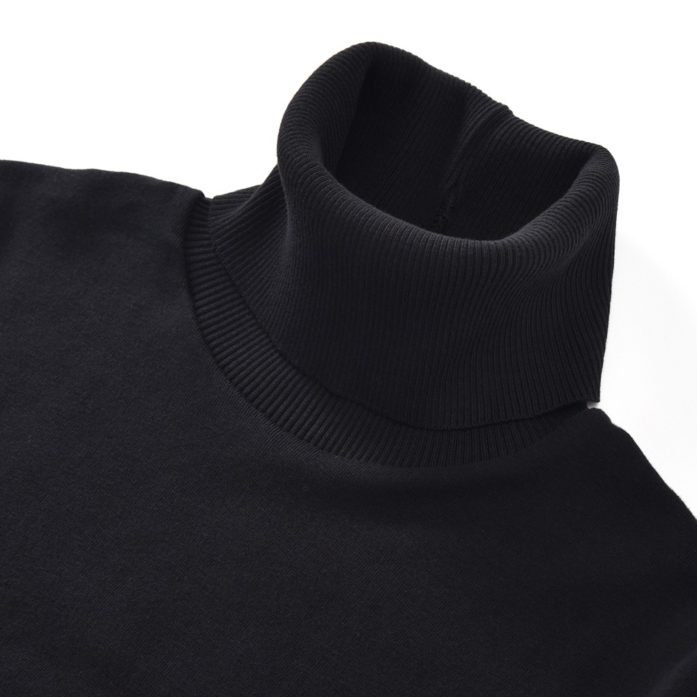 GICIPI ジチピ 2102A TIGRE ソフトコットン タートルネック ロングスリーブTシャツ BLACK