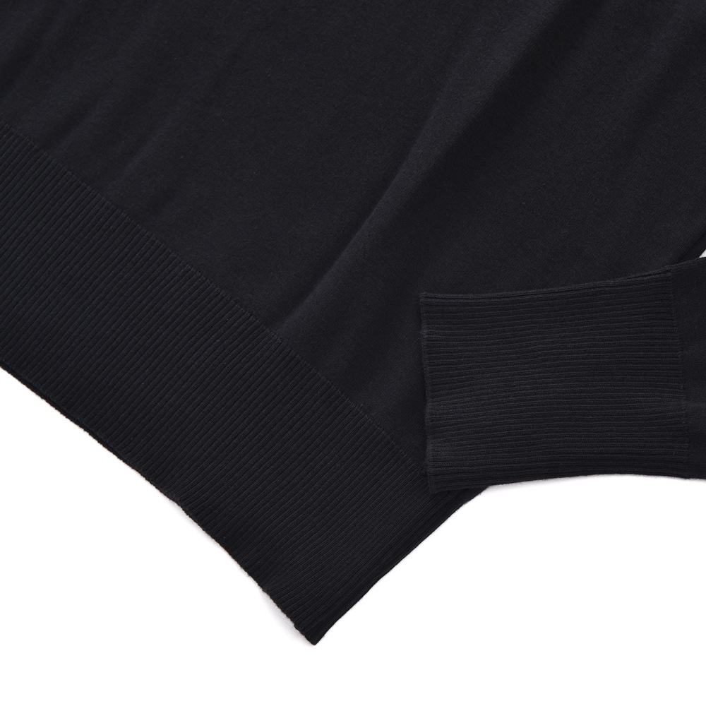 GICIPI ジチピ 2102A TIGRE ソフトコットン タートルネック ロングスリーブTシャツ BLACK