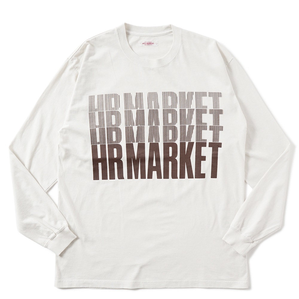 HOLLYWOOD RANCH MARKET ハリウッドランチマーケット グラデーションストライプ HRMARKET ロングスリーブ Tシャツ 1010110 NATURAL
