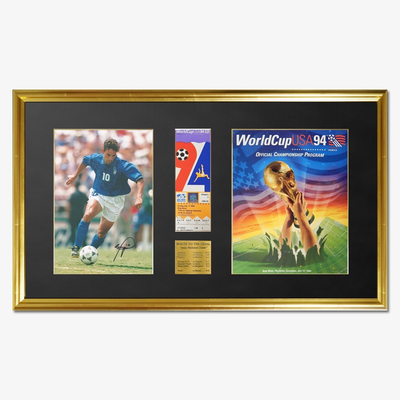 Y*Y様 バッジョ直筆サイン入りイタリア代表1994フォト特製フレーム バッジョ直筆サイン入りイタリア代表1994フォト特製フレーム