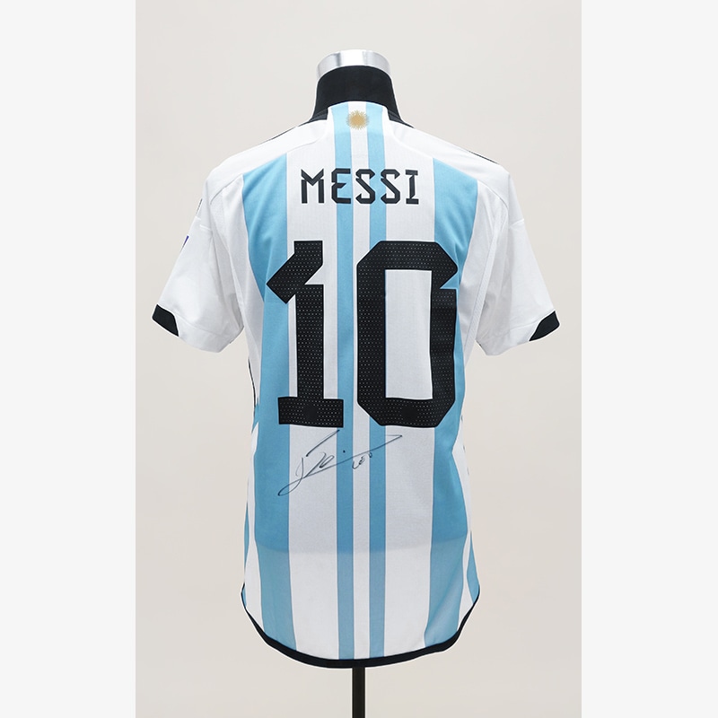 M様用＞メッシ直筆サイン入りアルゼンチン代表2022ホームユニフォーム