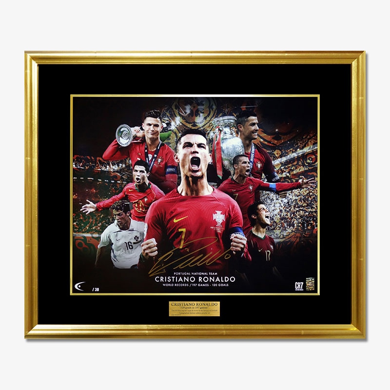 [世界限定30枚] ダグアウト C•ロナウド直筆サイン入りグラフィックアート 世界限定30枚] ロナウド直筆サイン入りグラフィックアート