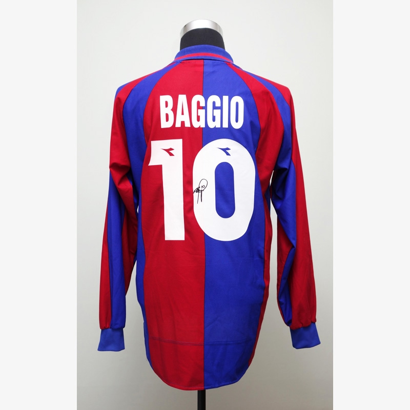 BAGGIOサイン入りユニフォーム バッジョ直筆サイン入りボローニャ97/98ホームユニフォーム