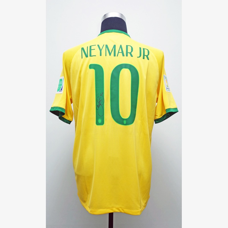 ネイマール直筆サイン入りブラジル代表14 15ホームユニフォーム 14w杯パッチ付 The Dugout